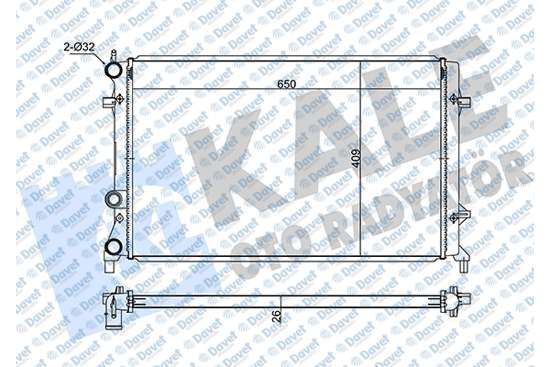 KALE 347520 Su Radyatoru (Mt) [Brazing] Jetta Iv Fsi 2.0 11> Beetle 2.5 12> [650x408x26]
